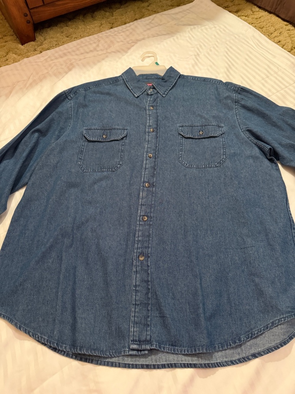 Wrangler Dark Blue Denim Button-Down Shirt